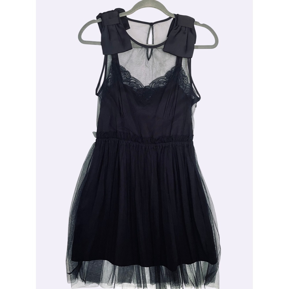 Rodarte x Target Black Tulle Lace Bow Mini Dress Small Dark Romance Ballet Core